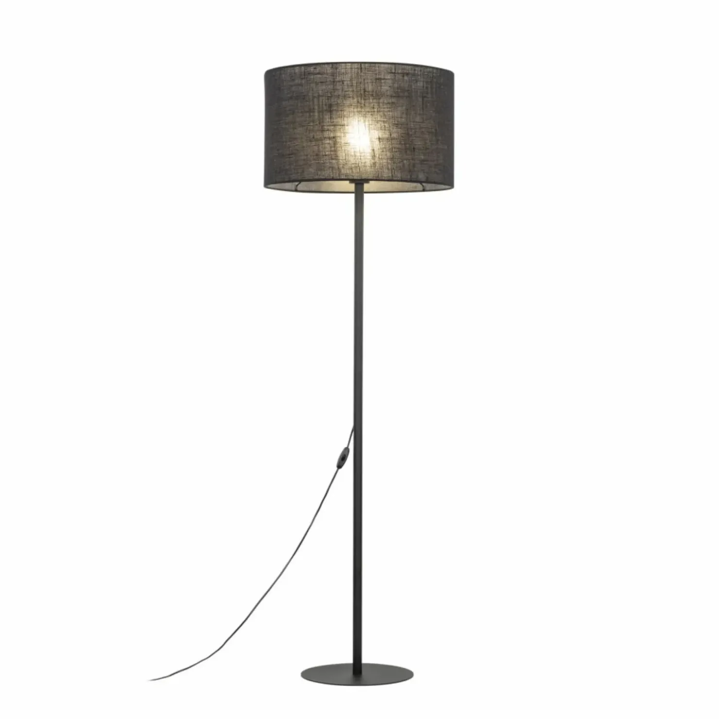 Czarna, prosta lampa podłogowa z abażurem TK 16011 GLORII | Kaja*Sklep Kaja Shop