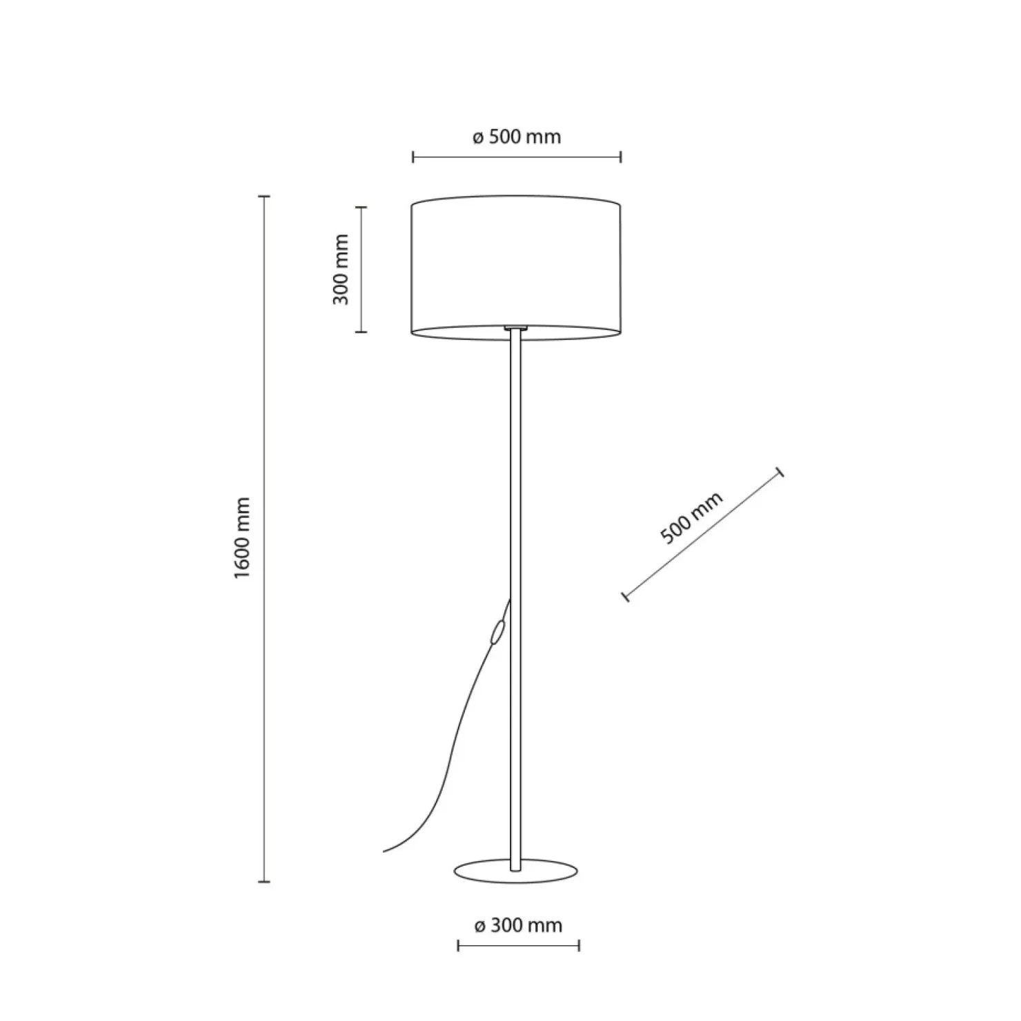 Czarna, prosta lampa podłogowa z abażurem TK 16011 GLORII | Kaja*Sklep Kaja Shop