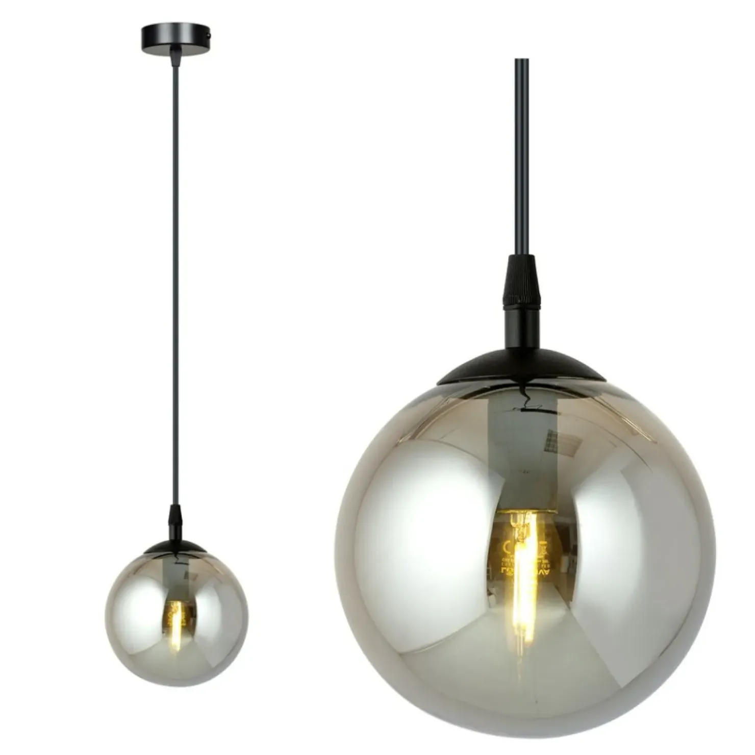 Fashion Sklep Kaja Czarna prosta lampa wisząca na jedną żarówkę 712/1 | Kaja Oświetlenie