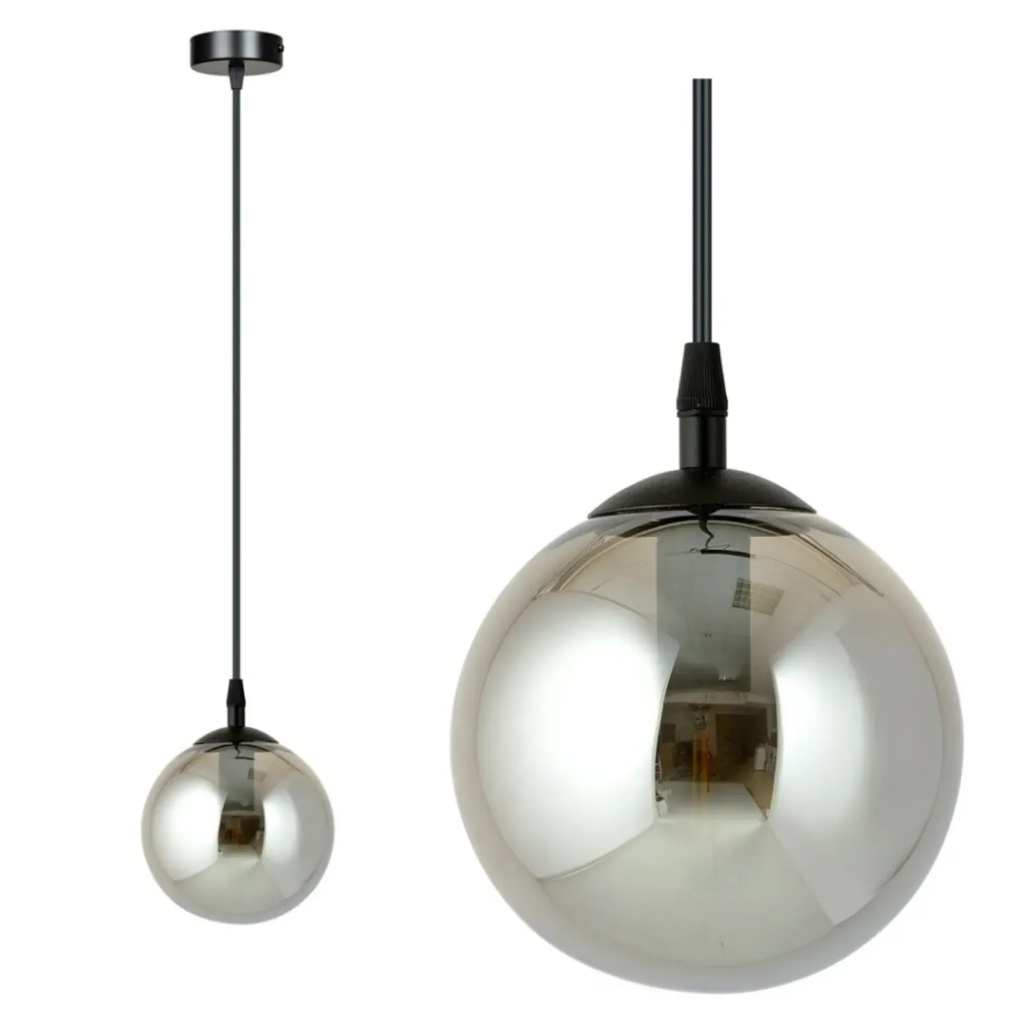 Fashion Sklep Kaja Czarna prosta lampa wisząca na jedną żarówkę 712/1 | Kaja Oświetlenie