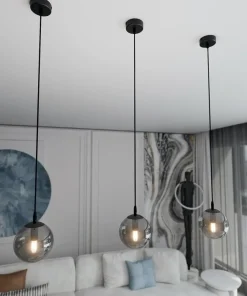 Fashion Sklep Kaja Czarna prosta lampa wisząca na jedną żarówkę 712/1 | Kaja Oświetlenie