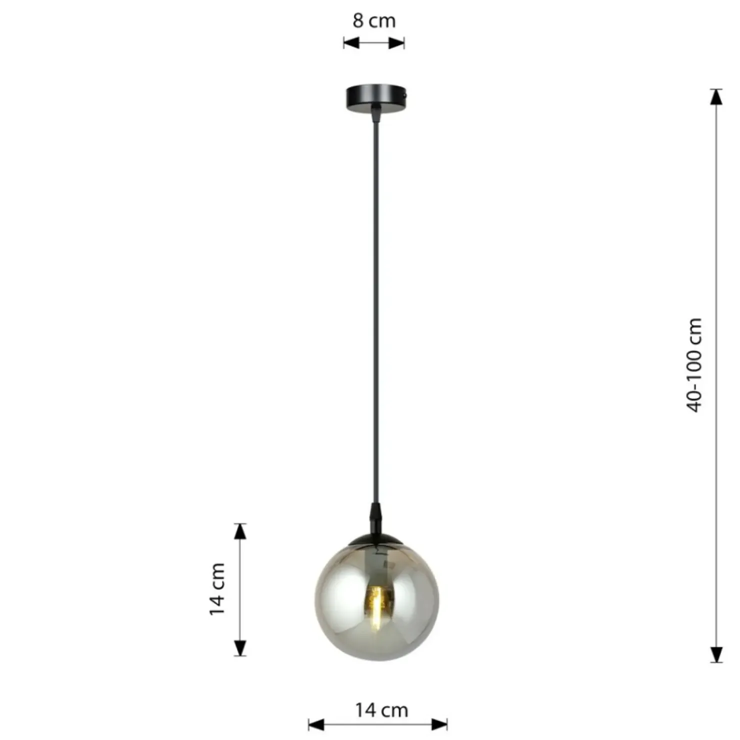 Fashion Sklep Kaja Czarna prosta lampa wisząca na jedną żarówkę 712/1 | Kaja Oświetlenie