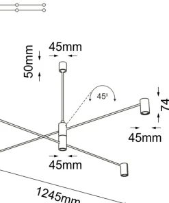 Best Sklep Kaja Czarna, prosta lampa wisząca ze spotami ANT 5636 DAKATA | Kaja