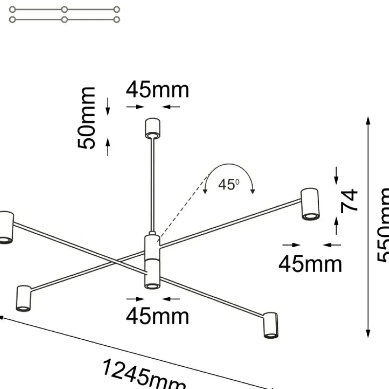 Best Sklep Kaja Czarna, prosta lampa wisząca ze spotami ANT 5636 DAKATA | Kaja