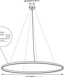 Hot Sklep Kaja Czarne, duże koło wiszące LED ⌀117cm 4000K ANT 5342 z serii AGA