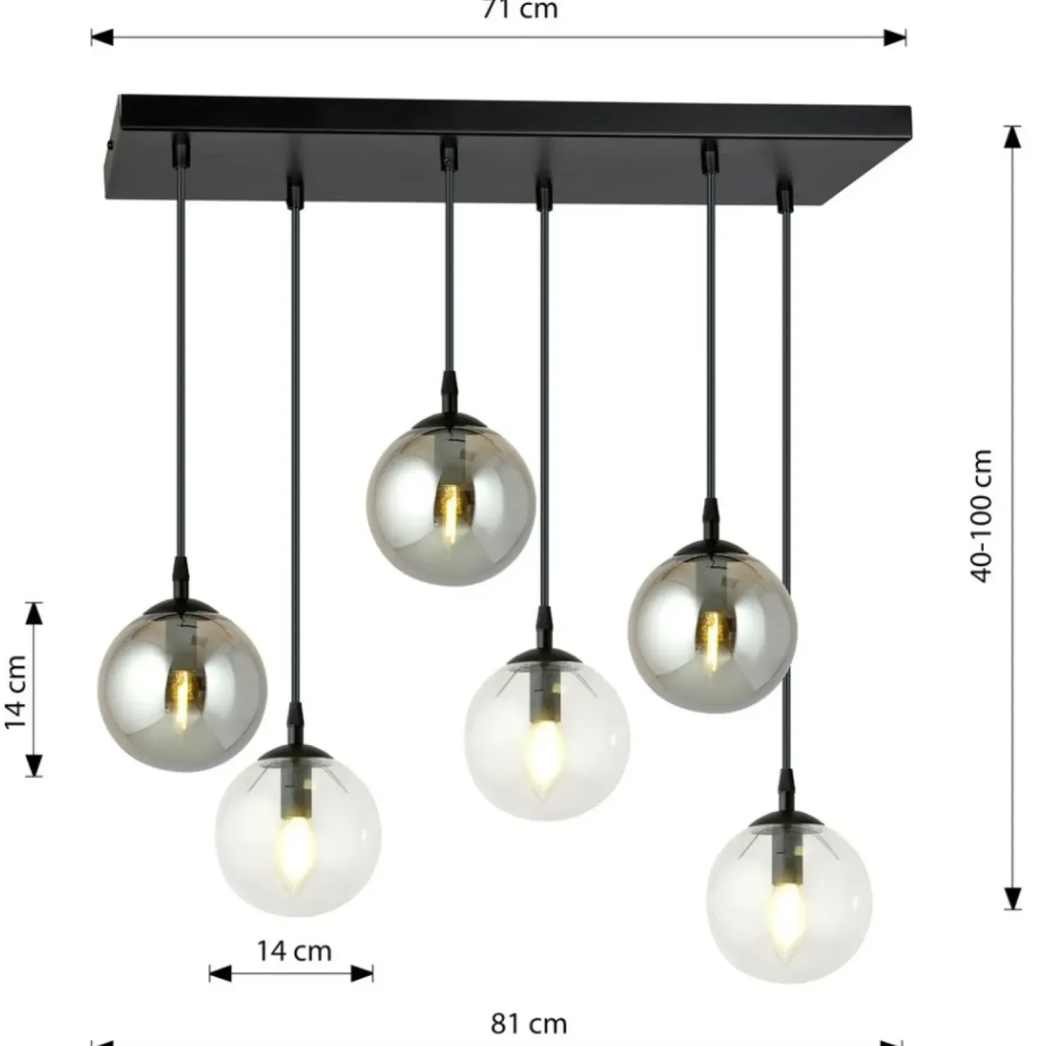 Cheap Sklep Kaja Czarno biała lampa wisząca regulacja wysokości 714/6M2 | Kaja