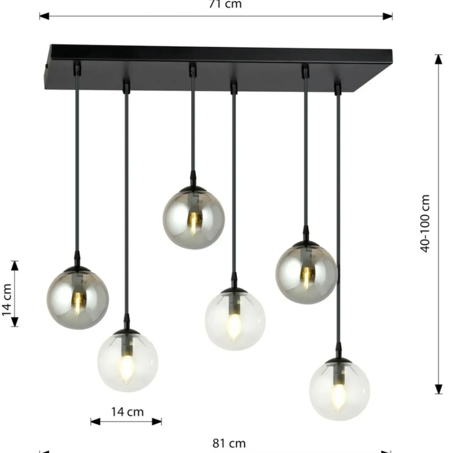 Cheap Sklep Kaja Czarno biała lampa wisząca regulacja wysokości 714/6M2 | Kaja