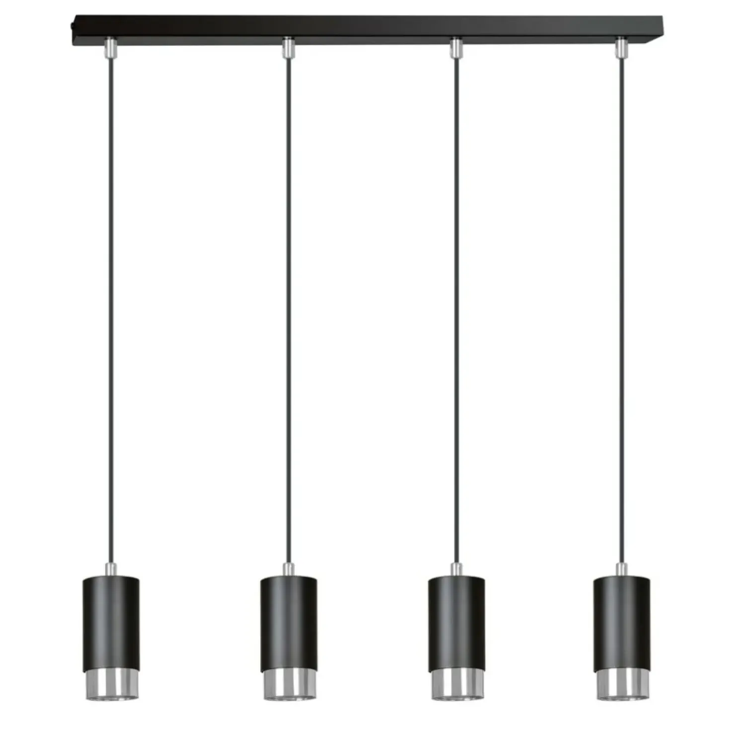Cheap Sklep Kaja Czarno srebrna lampa wisząca na listwie 816/4 | Kaja Oświetlenie