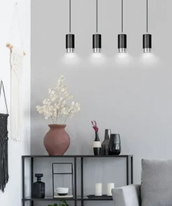 Cheap Sklep Kaja Czarno srebrna lampa wisząca na listwie 816/4 | Kaja Oświetlenie