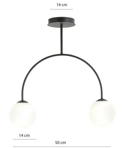 Fashion Sklep Kaja Czarno-biała, klasyczna lampa sufitowa, do salonu 1288/2 z serii ARCHI