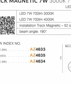 Czarno-biała lampa do szyny jednofazowej AZ4633 ELSA | Kaja*Sklep Kaja New