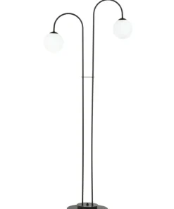 Czarno-biała lampa podłogowa z dwoma kloszami 1288/LP2 z serii ARCHI*Sklep Kaja Flash Sale