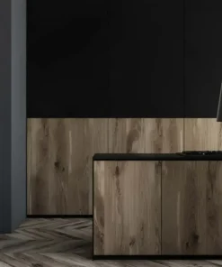 Czarno-drewniany kinkiet na jedną żarówkę 442/K1 | Kaja Oświetlenie*Sklep Kaja Discount
