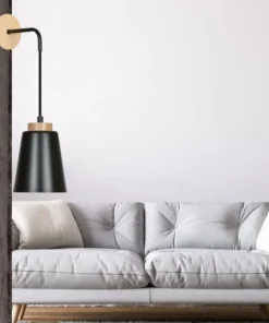 Czarno-drewniany kinkiet na jedną żarówkę 442/K1 | Kaja Oświetlenie*Sklep Kaja Discount