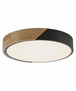 Czarno-drewniany plafon LED w formie koła ZM 14288-18 BILA | Kaja*Sklep Kaja Store