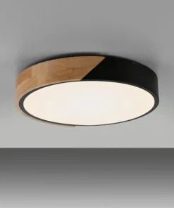 Czarno-drewniany plafon LED w formie koła ZM 14288-18 BILA | Kaja*Sklep Kaja Store