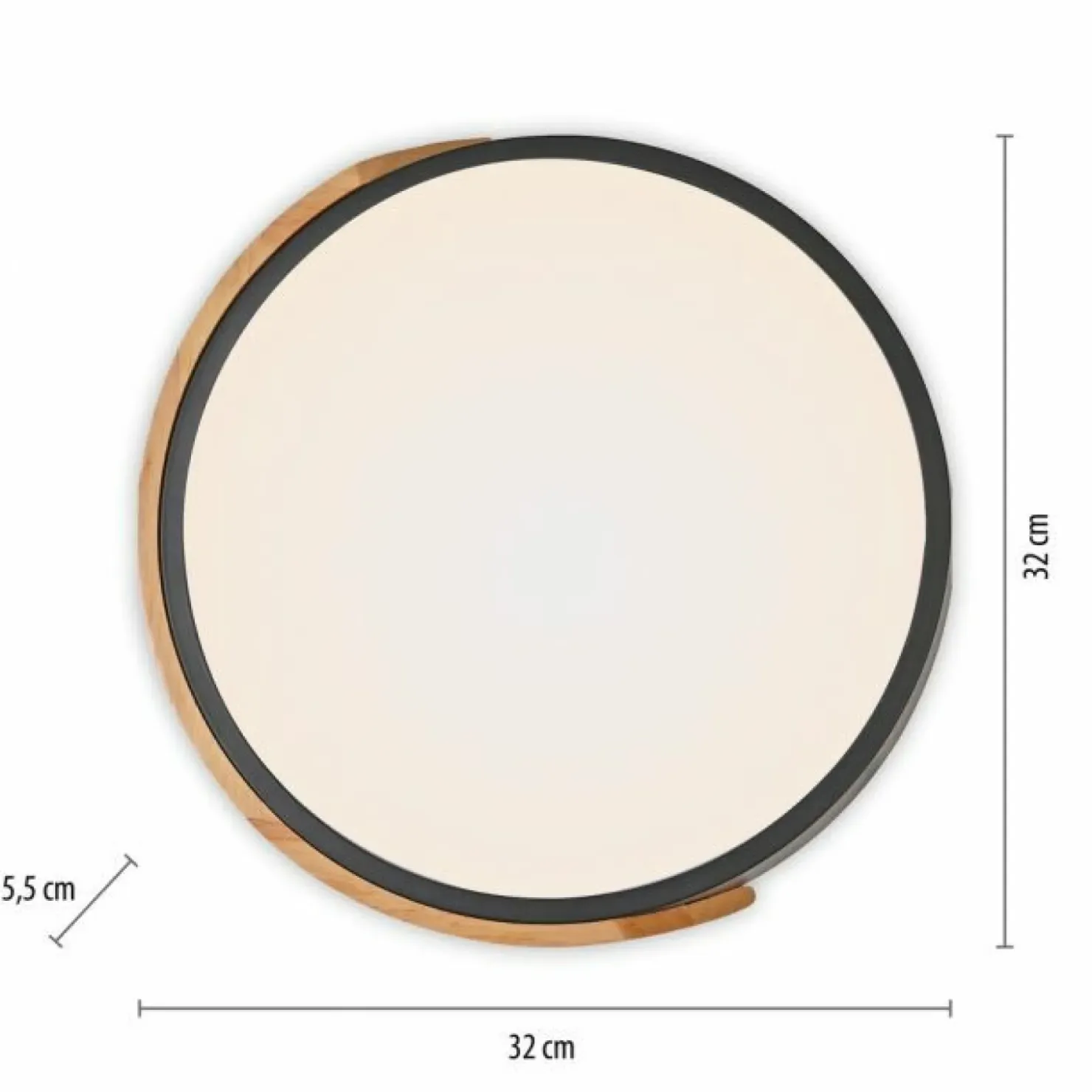 Czarno-drewniany plafon LED w formie koła ZM 14288-18 BILA | Kaja*Sklep Kaja Store