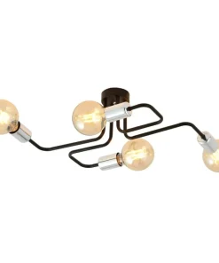 New Sklep Kaja Czarno-srebrna geometryczna lampa sufitowa 1174/4 z serii VEKEN | Kaja