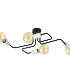 New Sklep Kaja Czarno-srebrna geometryczna lampa sufitowa 1174/4 z serii VEKEN | Kaja