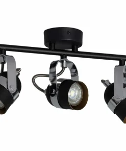 Outlet Sklep Kaja Czarno-srebrne reflektory do salonu ABR-RRH-C-3XGU10 RETRO | Kaja