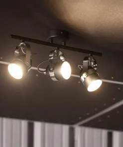 Outlet Sklep Kaja Czarno-srebrne reflektory do salonu ABR-RRH-C-3XGU10 RETRO | Kaja