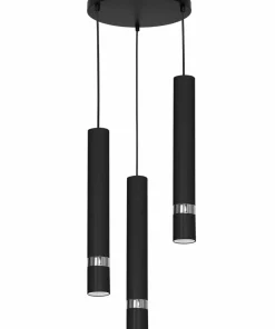Discount Sklep Kaja Czarno-srebrne tuby, lampa wisząca LX 5153 z serii RENO | Kaja