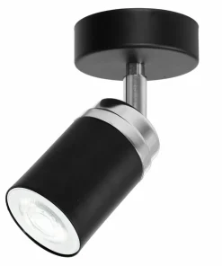 Store Sklep Kaja Czarno-srebrny reflektor sufitowy, do korytarza LX 5145 z serii RENO