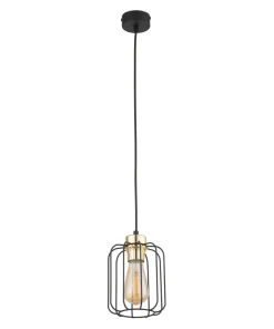 Outlet Sklep Kaja Czarno-złota, druciana lampa wisząca do jadalni TK 4714 GALAXY NEW