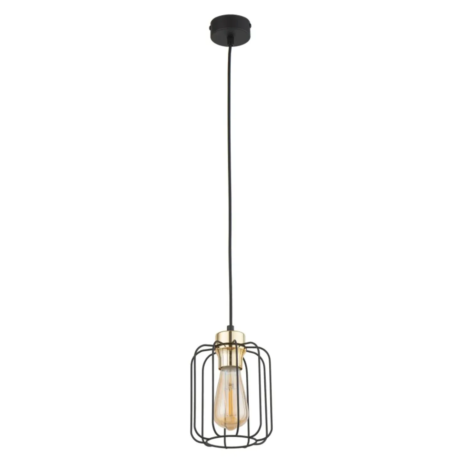 Outlet Sklep Kaja Czarno-złota, druciana lampa wisząca do jadalni TK 4714 GALAXY NEW