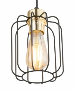 Outlet Sklep Kaja Czarno-złota, druciana lampa wisząca do jadalni TK 4714 GALAXY NEW