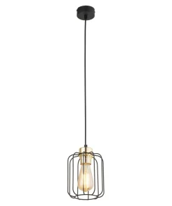 Outlet Sklep Kaja Czarno-złota, druciana lampa wisząca do jadalni TK 4714 GALAXY NEW