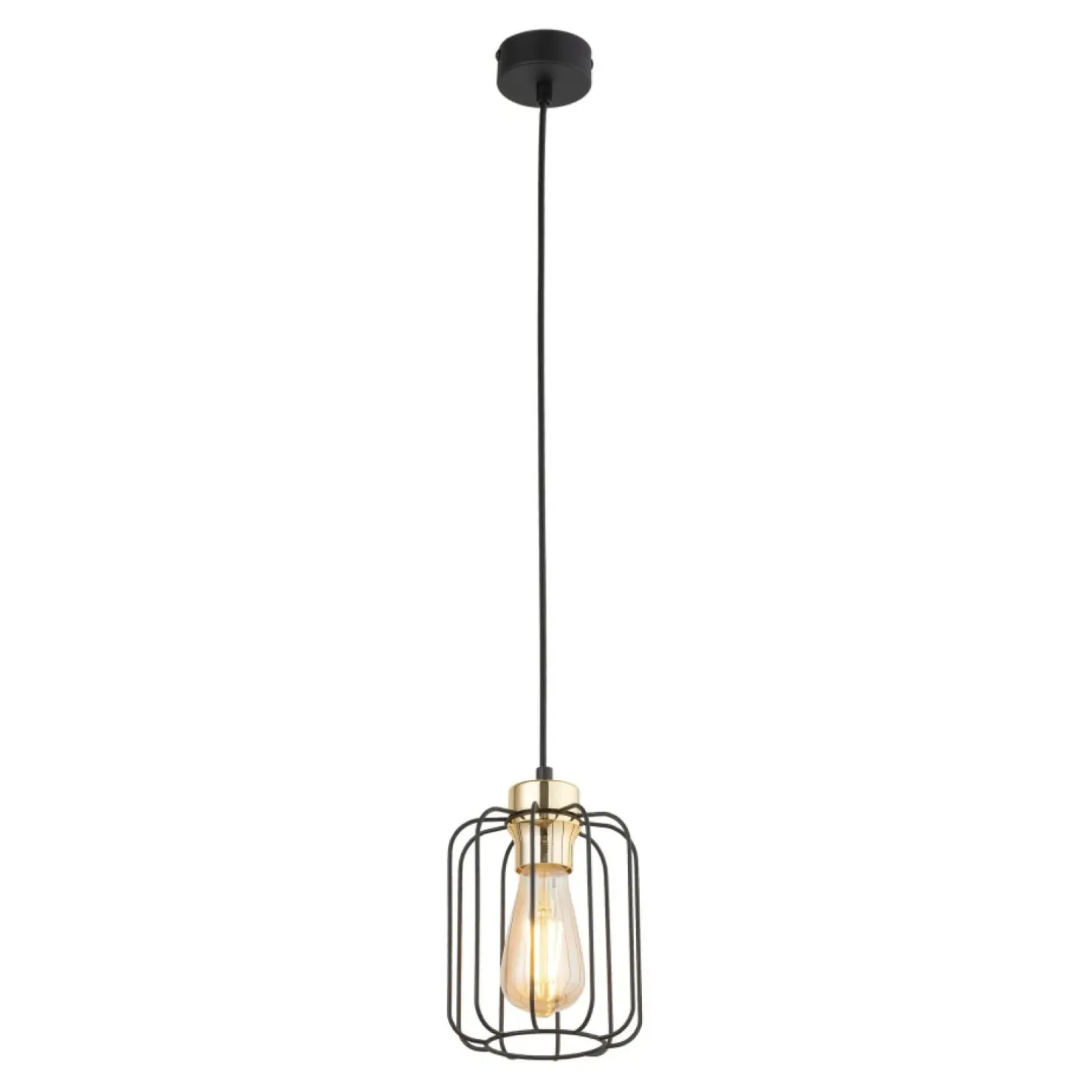 Outlet Sklep Kaja Czarno-złota, druciana lampa wisząca do jadalni TK 4714 GALAXY NEW