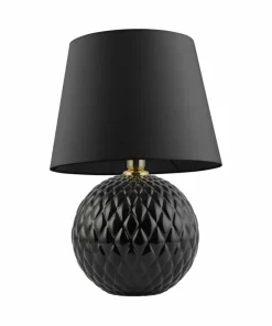 Czarno-złota, elegancka lampka nocna z abażurem TK 5590 SANTANA*Sklep Kaja Cheap