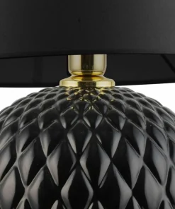 Czarno-złota, elegancka lampka nocna z abażurem TK 5590 SANTANA*Sklep Kaja Cheap