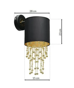 Czarno-złota lampa ścienna, kinkiet MLP6438 z serii ALMERIA | Kaja Oświetlenie*Sklep Kaja Sale