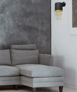 Czarno-złota lampa ścienna, kinkiet MLP6438 z serii ALMERIA | Kaja Oświetlenie*Sklep Kaja Sale