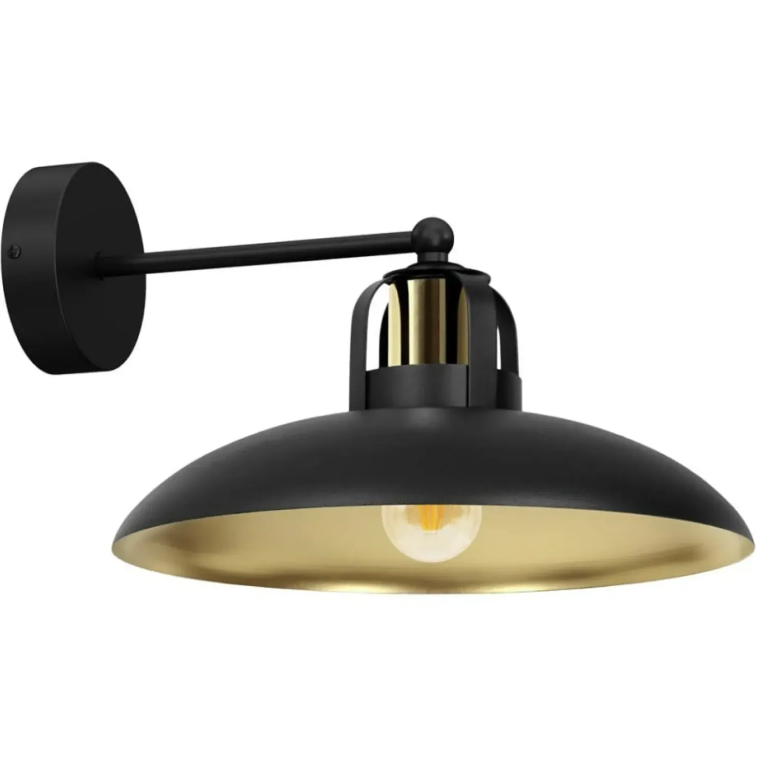 Czarno-złota lampa ścienna na jedną żarówkę MLP8904 z serii FELIX | Kaja Oświetl*Sklep Kaja Best Sale