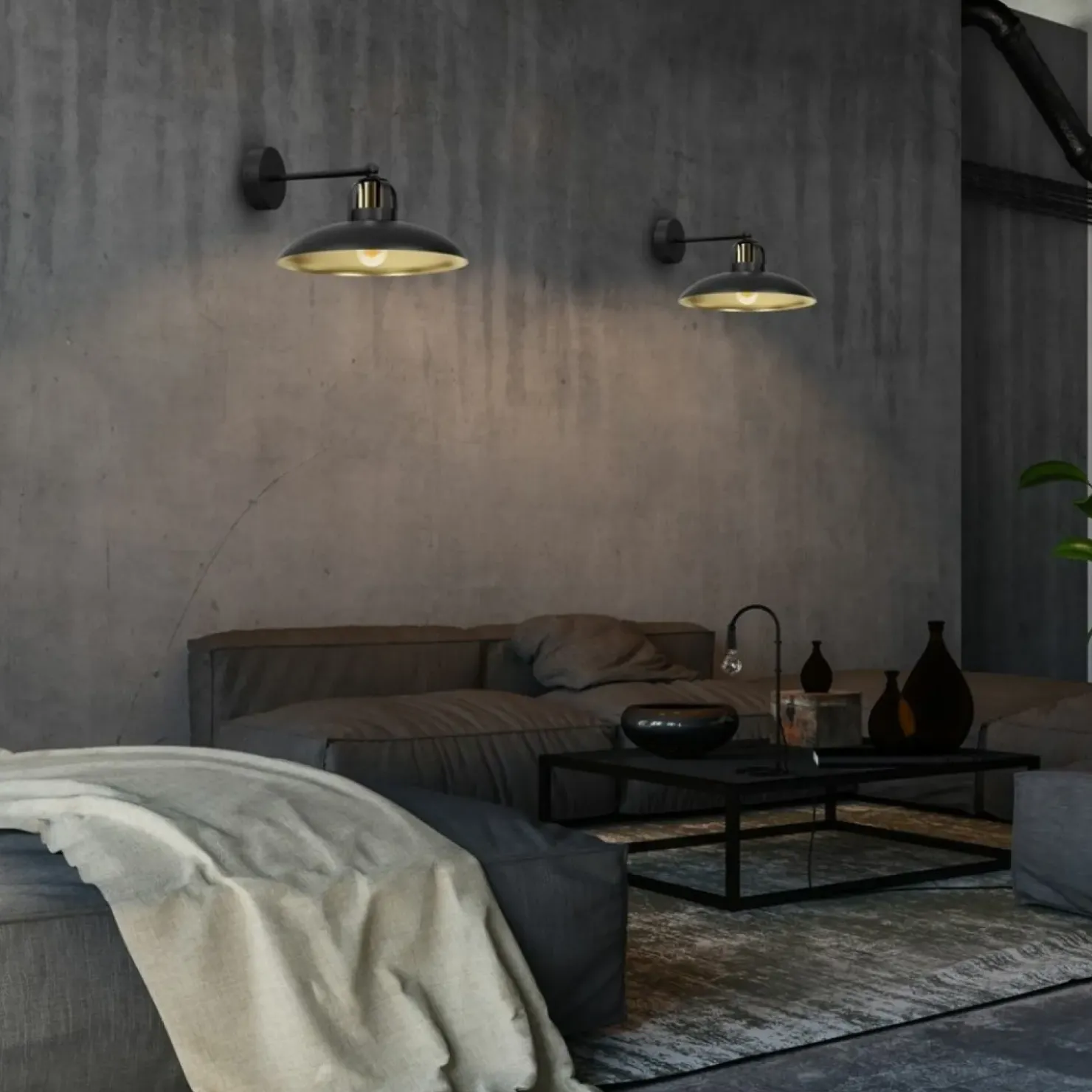 Czarno-złota lampa ścienna na jedną żarówkę MLP8904 z serii FELIX | Kaja Oświetl*Sklep Kaja Best Sale