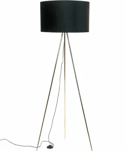 Czarno-złota lampa podłogowa z abażurem H06-GD-BK INGA | Kaja*Sklep Kaja Store
