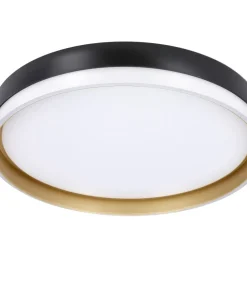 Czarno-złota lampa sufitowa, ledowy plafon 13-17727 z serii MANHATTAN | Kaja Ośw*Sklep Kaja Cheap