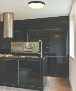 Czarno-złota lampa sufitowa, ledowy plafon 13-17727 z serii MANHATTAN | Kaja Ośw*Sklep Kaja Cheap