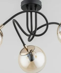 Clearance Sklep Kaja Czarno-złota lampa sufitowa na 3 żarówki AL 63021 | Kaja