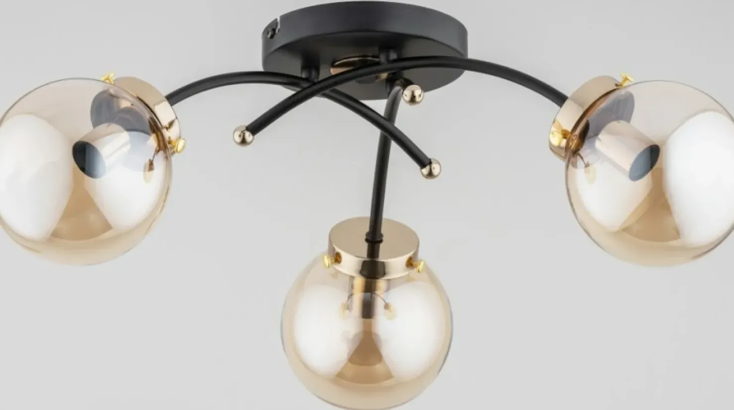 Best Sale Sklep Kaja Czarno-złota lampa sufitowa z kulistymi kloszami AL 63050 | Kaja