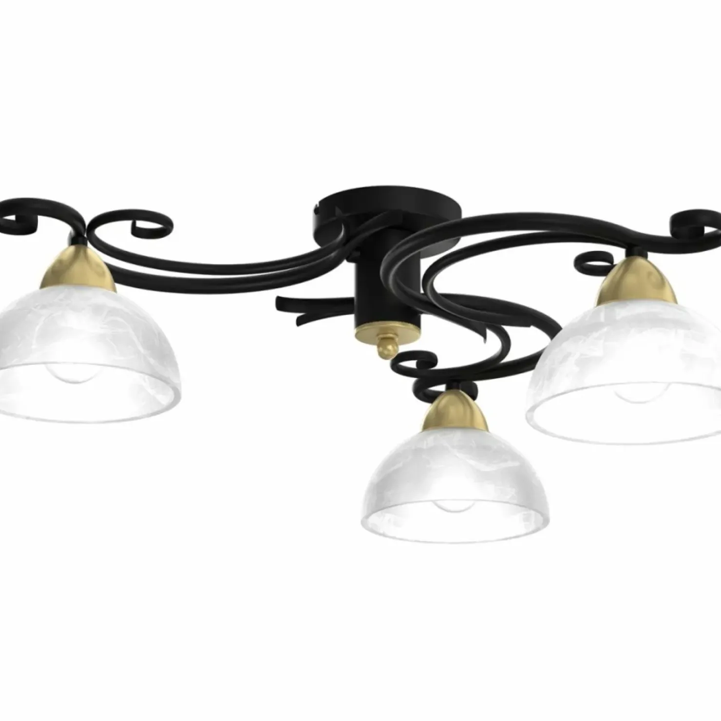 Czarno-złota lampa sufitowa z białymi kloszami LX 5977 AURORA | Kaja*Sklep Kaja Cheap