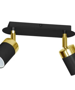 Clearance Sklep Kaja Czarno-złota lampa sufitowa w stylu technicznym MLP6124 JOKER | Kaja
