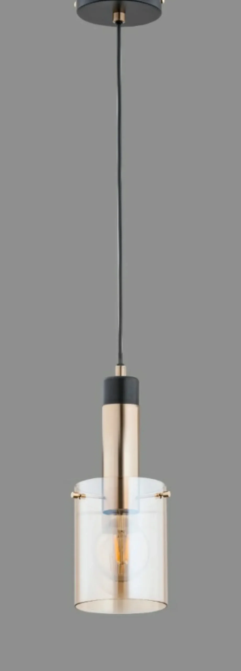 New Sklep Kaja Czarno-złota lampa wiszącą ze szklanym kloszem AL 60830 | Kaja