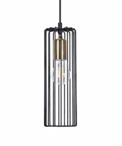 Store Sklep Kaja Czarno-złota lampa wisząca - okrągła podsufitka K-4937 | Kaja