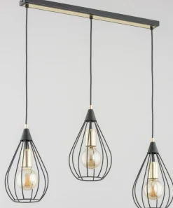 Shop Sklep Kaja Czarno-złota lampa wisząca do loftowych wnętrz AL 62235 | Kaja
