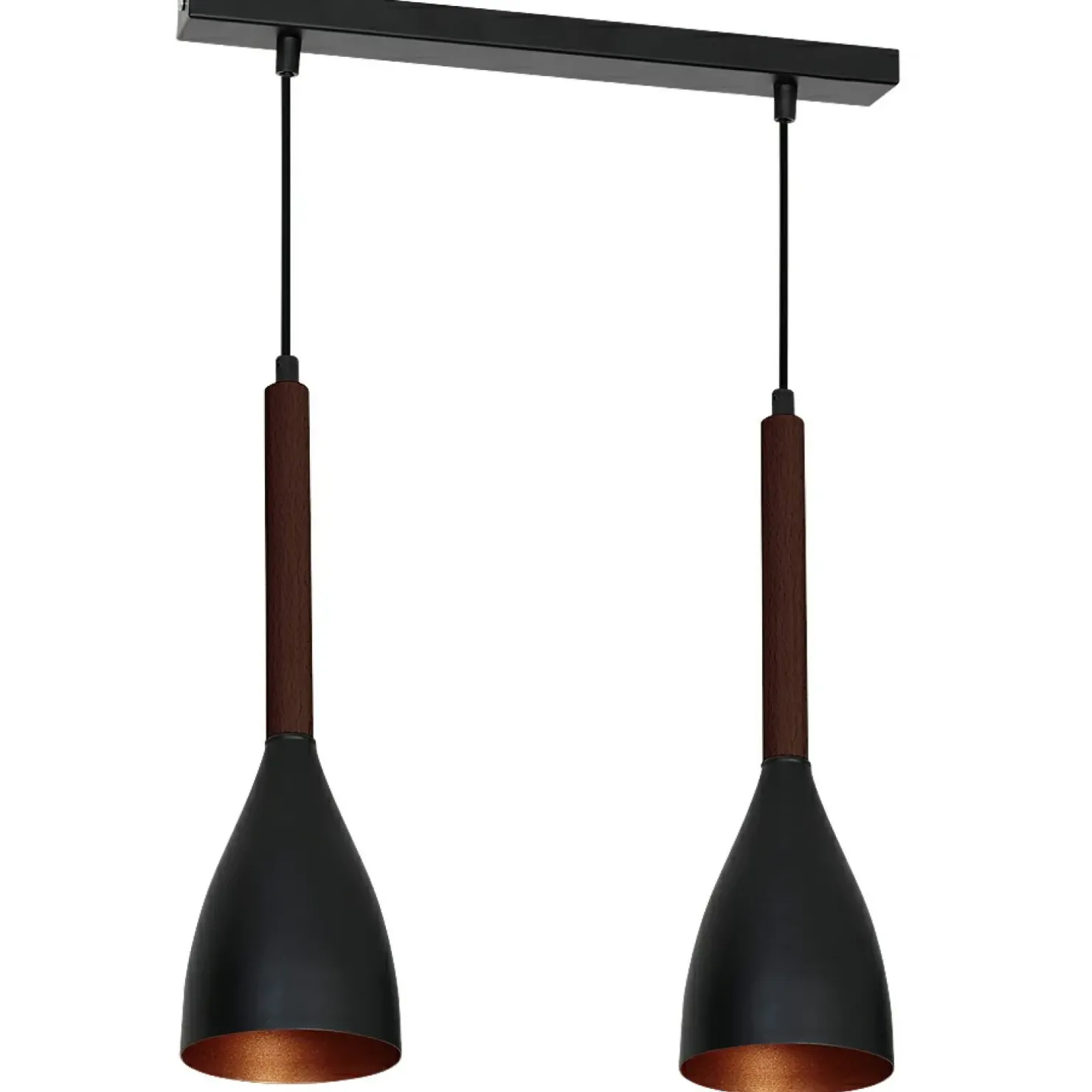 Sale Sklep Kaja Czarno-złota lampa wisząca, dwa klosze LX 9160 z serii MUZA | Kaja