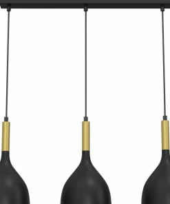 Store Sklep Kaja Czarno-złota lampa wisząca, nad stół kuchenny LX 3891 z serii NOAK